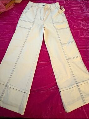 Anthropologie Maeve Women Wide Leg Cargo Trouser Pants.